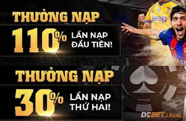 Tặng thêm tối đa 30% cho lần nạp cược thứ 2